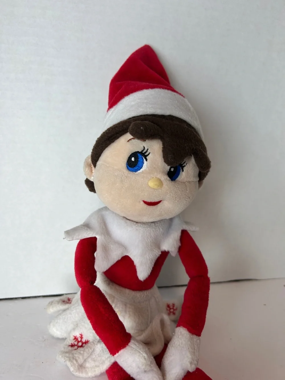 Girl ELF Shelf Sitter Plush Stuff Toy Christmas Holiday Doll Decor Embroidered